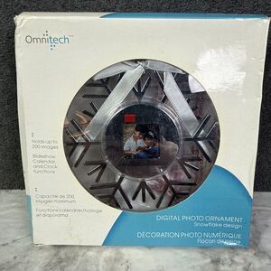 Omnitech Digital Photo Ornament Snowflake NEW Damaged box